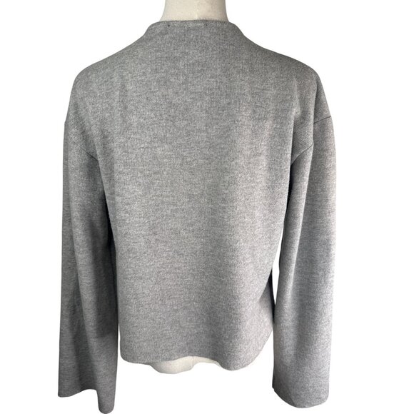 2/$30 ZARA Gray Small Ribbed Cardigan Sweater With Button Front V-Neck - Picture 3 of 11